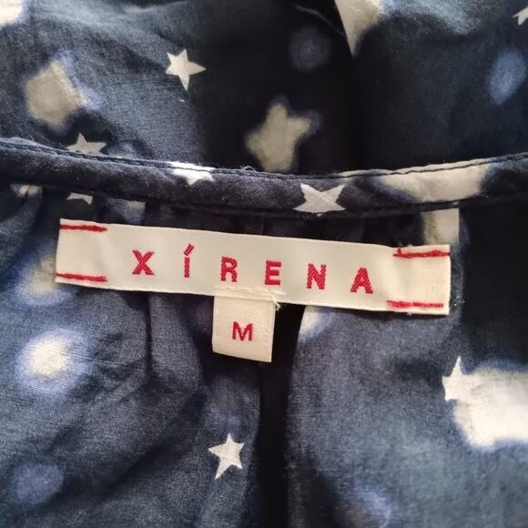 Xirena Star Print Cotton Tank Navy M - Picture 6 of 7